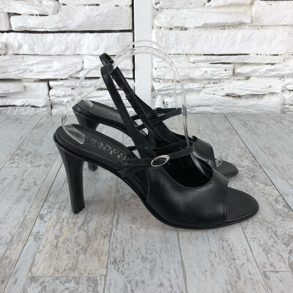Franco Sarto Shoes - Franco Sarto Black Leather Peep Toe High Heel